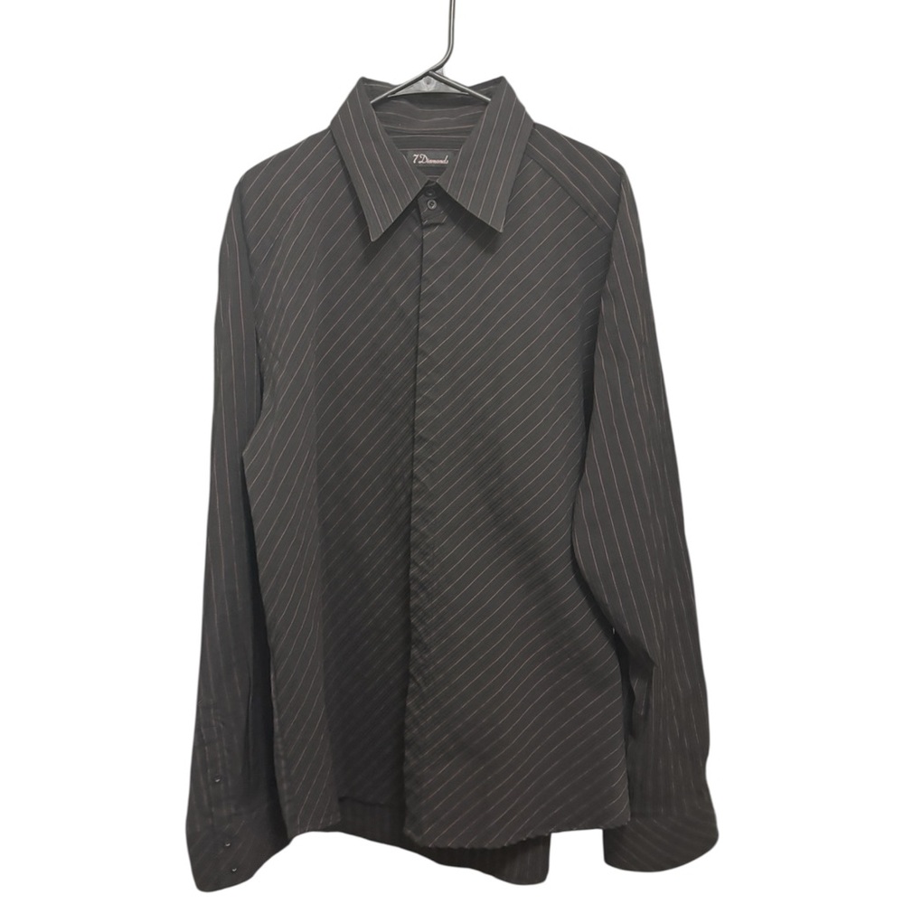 Van Heusen Black Dress Shirt Elegant Business Wear